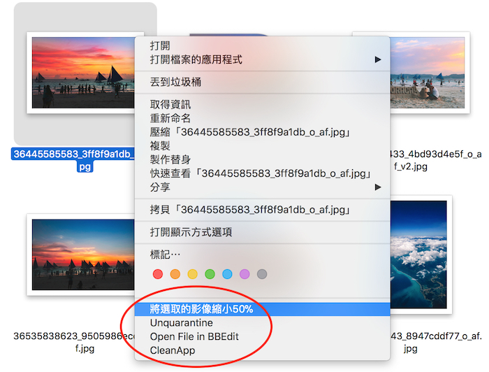 Services from the Contextual Menus